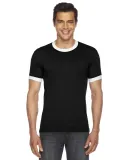 BB410W Unisex Poly-Cotton Short-Sleeve Ringer T-Sh Black/ White