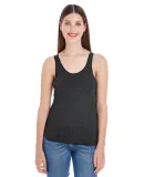 BB308W Ladies' Poly-Cotton Racerback Tank Top Heather Black