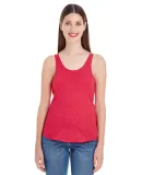 BB308W Ladies' Poly-Cotton Racerback Tank Top Heather Red