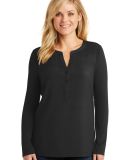 242 LK5432 Port Authority Ladies Concept Henley Tu in Black