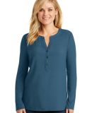 242 LK5432 Port Authority Ladies Concept Henley Tu in Dusty blue