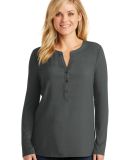 242 LK5432 Port Authority Ladies Concept Henley Tu in Grey smoke