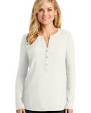 242 LK5432 Port Authority Ladies Concept Henley Tu in Ivory chiffon