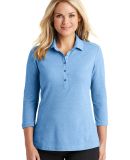 242 LK581 Port Authority Ladies Coastal Cotton Ble in Moon light blue/ white