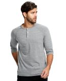 Unisex 4.9 oz. 3/4-Sleeve Triblend Raglan Henley in Tri grey