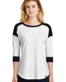 1001 LNEA104 New Era Ladies Heritage Blend 3/4-Sle Black/White