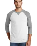 1001 NEA121 New Era  Sueded Cotton 3/4-Sleeve Base Shad Gry He/Wh