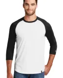 1001 NEA104 New Era  Heritage Blend 3/4-Sleeve Bas Black/White
