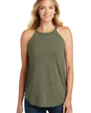 DT137L District Made  Ladies Perfect Tri  Rocker T in Military gn fr