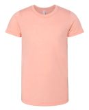 3413Y Bella + Canvas Youth Triblend Jersey Short S in Peach triblend