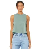 6682 Women's Racerback Cropped Tank Crop Top  in Hthr dusty blue