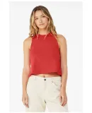 6682 Women's Racerback Cropped Tank Crop Top  in Heather red