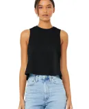 6682 Women's Racerback Cropped Tank Crop Top  in Solid blk blend