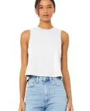 6682 Women's Racerback Cropped Tank Crop Top  in Solid wht blend