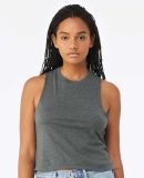 6682 Women's Racerback Cropped Tank Crop Top  in Deep heather