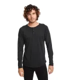 Next Level 6072 Tri-Blend Long Sleeve Henley in Vintage black