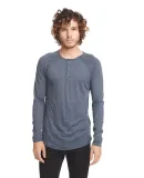 Next Level 6072 Tri-Blend Long Sleeve Henley in Vintage navy