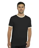 Next Level 3604 Unisex Fine Jersey Ringer Tee in Black/ natural