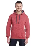 50 SF77R Sofspun® Microstripe Hooded Pullover Swe Fire Brick Stripe