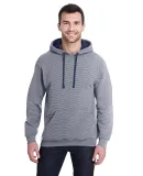 50 SF77R Sofspun® Microstripe Hooded Pullover Swe Navy Stripe