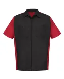 382 SY20 Red Kap Short Sleeve Ripstop Crew Shirt Black/Red