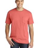 Gildan H300 Hammer Short Sleeve T-Shirt with a Poc in Coral silk