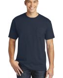 Gildan H300 Hammer Short Sleeve T-Shirt with a Poc in Dark navy