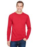 301 3055 Union-Made Long Sleeve T-Shirt with a Poc in Red