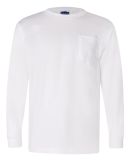 301 3055 Union-Made Long Sleeve T-Shirt with a Poc in White