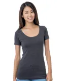 301 3405 Women's Scoop Neck Tee Heather Charcoal