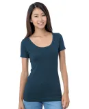 301 3405 Women's Scoop Neck Tee Heather Navy