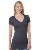 301 3407 Women's V-Neck Tee in Heather charcoal