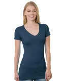 301 3407 Women's V-Neck Tee in Heather navy