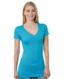 301 3407 Women's V-Neck Tee in Turquoise