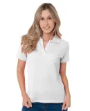 1050 Ladies' USA-Made V-Neck Polo White