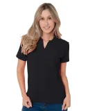 1050 Ladies' USA-Made V-Neck Polo Black