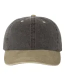 Mega Cap 7601 Pigment Dyed Cotton Twill Cap in Black/ khaki