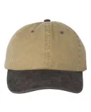 Mega Cap 7601 Pigment Dyed Cotton Twill Cap in Khaki/ black