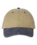 Mega Cap 7601 Pigment Dyed Cotton Twill Cap in Khaki/ navy