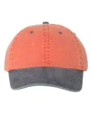 Mega Cap 7601 Pigment Dyed Cotton Twill Cap in Orange/ navy