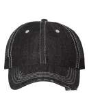 Mega Cap 6990B Herringbone Unstructured Contrast S Black Denim/ White
