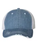 Mega Cap 6990B Herringbone Unstructured Contrast S Blue Denim/ White