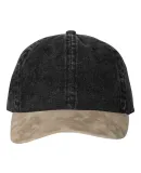 Mega Cap 7611 Washed Denim With Suede Bill Cap Black Denim/ Tan