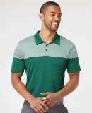 Adidas A213 Heather 3-Stripes Block Sport Shirt Collegiate Green