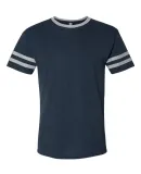 Jerzees 602MR Triblend Ringer Varsity T-Shirt in Indigo heather/ oxford