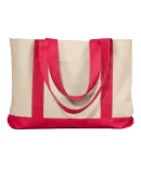Liberty Bags 8869 11 Ounce Cotton Canvas Tote in Natural/ red