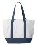 Liberty Bags 7006 Bay View Zipper Tote WHITE/ NAVY