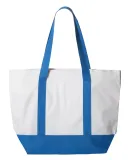 Liberty Bags 7006 Bay View Zipper Tote WHITE/ ROYAL