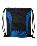 Liberty Bags 8890 Santa Cruz Drawstring Pack With  in Black/ royal
