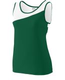 Augusta Sportswear 354 Women's Accelerate Jersey in Dark green/ white